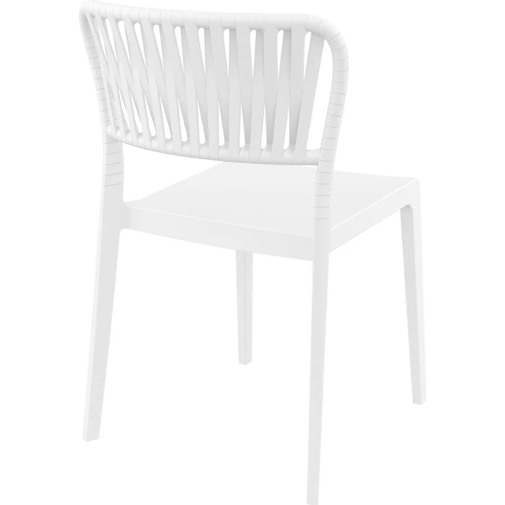 CLP 4er Set Gartenstühle stapelbar Portofino wetterfeste Kunststoffstühle,weiß – Bild 5