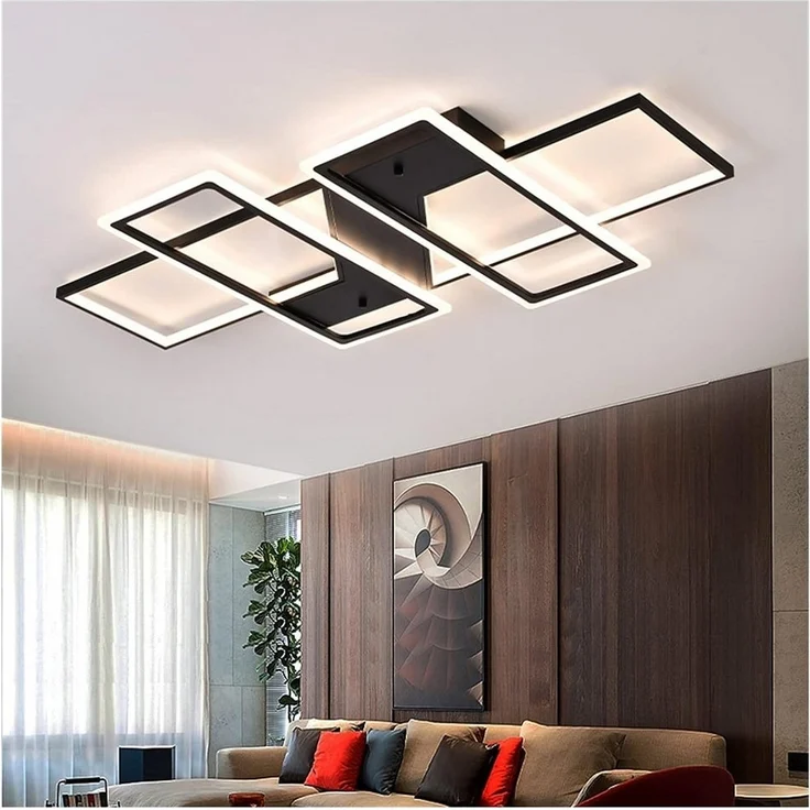 OYLCDI Deckenleuchten LED Deckenlampe 94W Dimmbar mit Fernbedienung 3000-6500k, LED fest integriert, Dimmbar Hängeleuchte Aluminium, LED fest integriert Hängeleuchte Wohnzimmer Schlafzimmer Arbeitszimmer, Kaltweiß, Warmweiß, Neutralweiß, Mit Fernbedien... – Bild 3