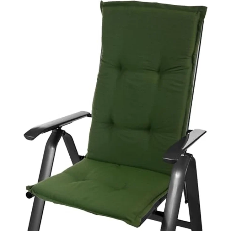 Sun Garden Hochlehnerauflage Hochlehner Naxos/Rio 50318-201 grün 117 x 49 x 6 cm Sun Garden, (1 St), Halteband verstellbar mit Bindebändern – Bild 3