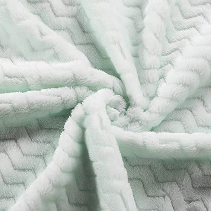 CREVENT 75X100cm Leichte, gemütliche, Flauschige, warme Fleece-Kinderwagendecke für Mädchen, Kleinkind, Kinderbett, Kinderwagen (Wave Avocado Green) – Bild 5