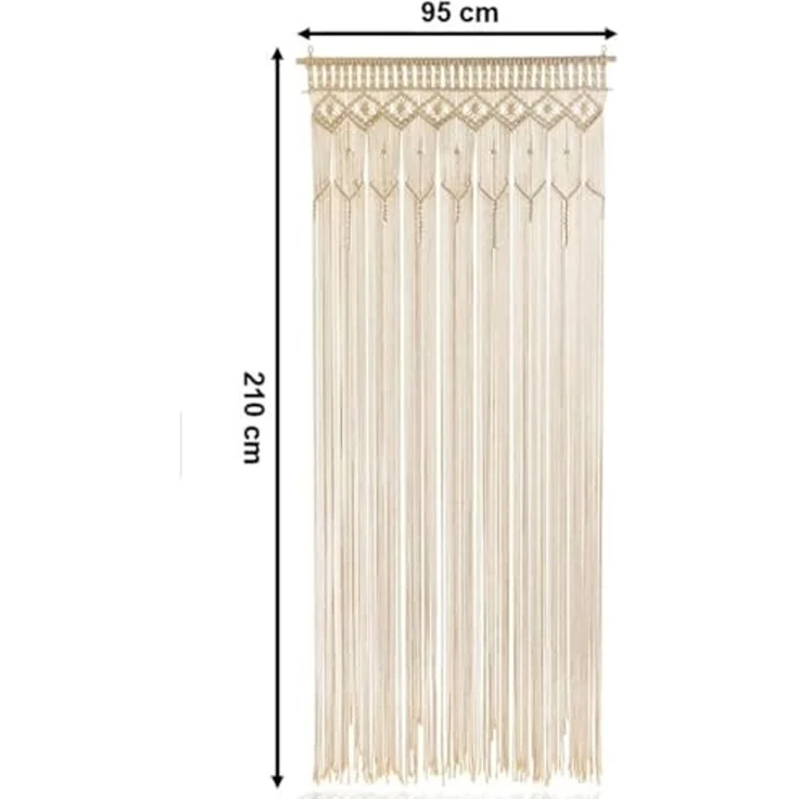 Kobolo Türvorhang Vorhang Instektenschutz LACE beige 132 Stränge 95x210cm (1 St), Schlaufen – Bild 3