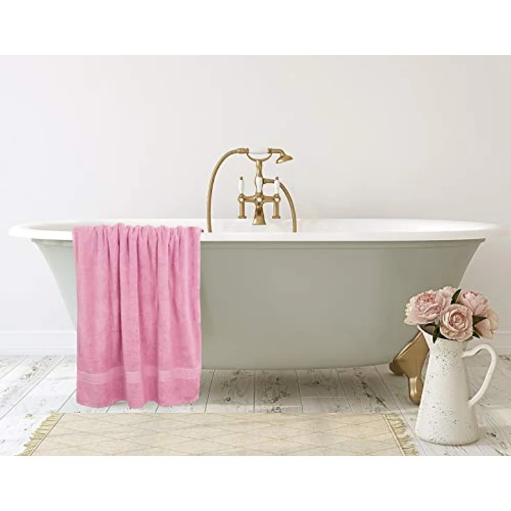 Utopia Towels 2er Badetücher Duschtücher Groß Baumwolle 90 x 180 cm Rosa | mit Aufhänger, Saunatücher, Badehandtücher Groß – Bild 8