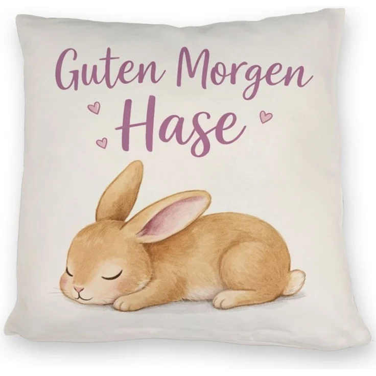 speecheese Dekokissen Schlafender Hase Guten Morgen Kissen – Bild 2