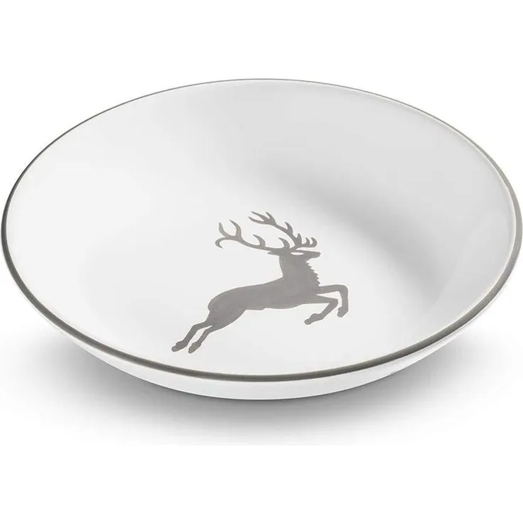Grauer Hirsch, Suppenteller Cup (Ø 20cm) - Gmundner Keramik Suppenteller - Mikrowelle geeignet, Spülmaschinenfest