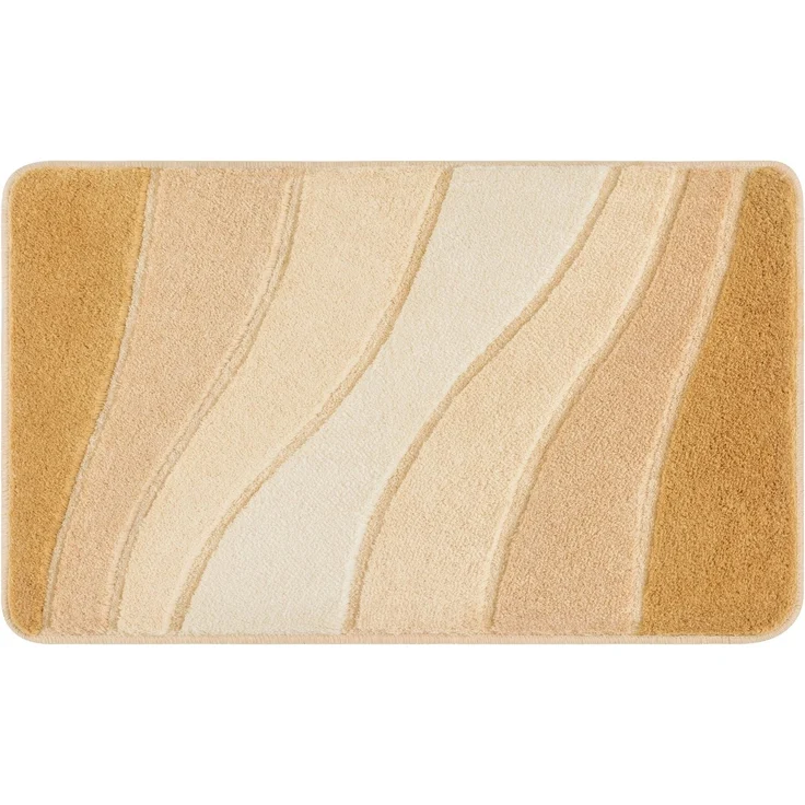 MEUSCH Badematte Ocean, Höhe 23 mm, rutschhemmend beschichtet, fußbodenheizungsgeeignet, Kunstfaser, Badteppich, Wellen Design, mit Farbverlauf, Hoch-Tief Effekt, waschbar – Bild 3