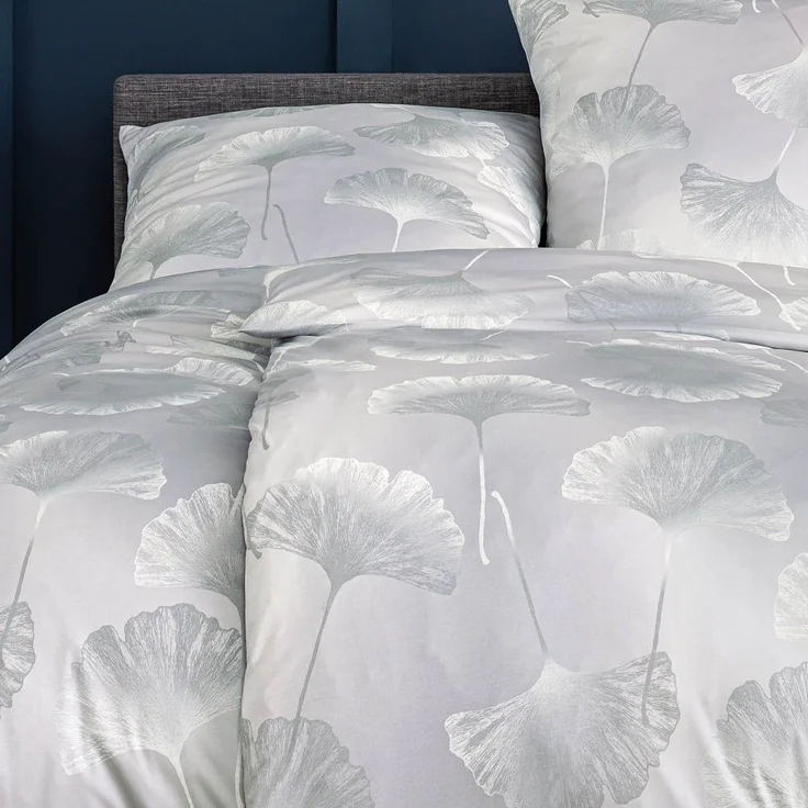 Estella Bettwäsche Isabella 6862 915 Platin Mako Interlock Jersey 135 x 200 + 80 x 80 cm – Bild 4