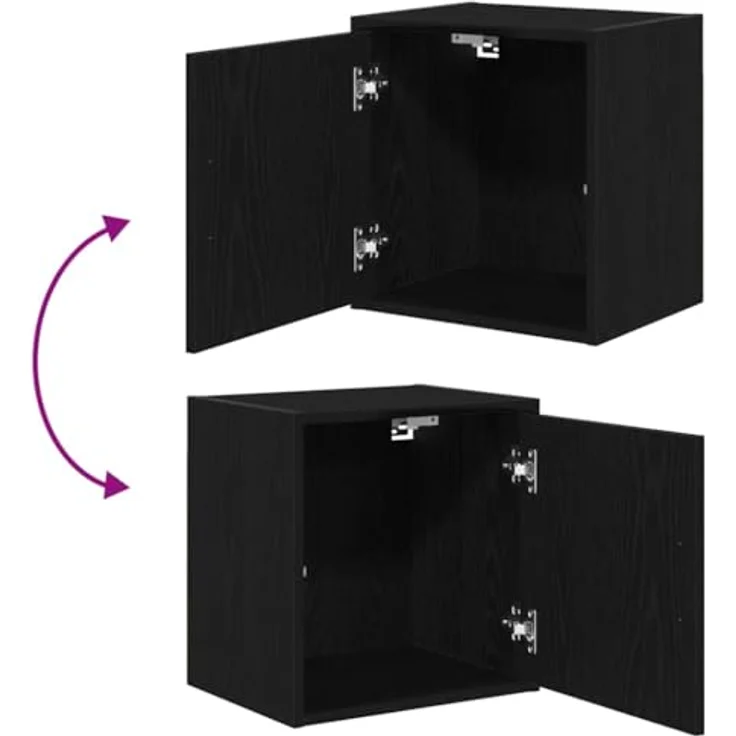 vidaXL Garagen-Wandschränke 2 Stk. Schwarz Holzwerkstoff 860628 – Bild 4