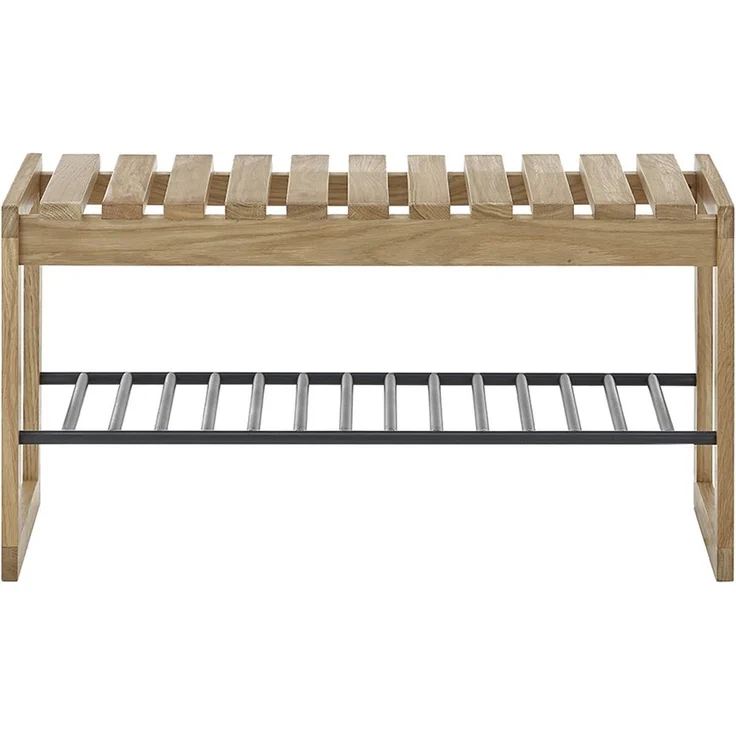 Garderoben-Set >BANTRY< in naturfarben, Eiche massiv geölt - 88x45x30cm (BxHxT) – Bild 2