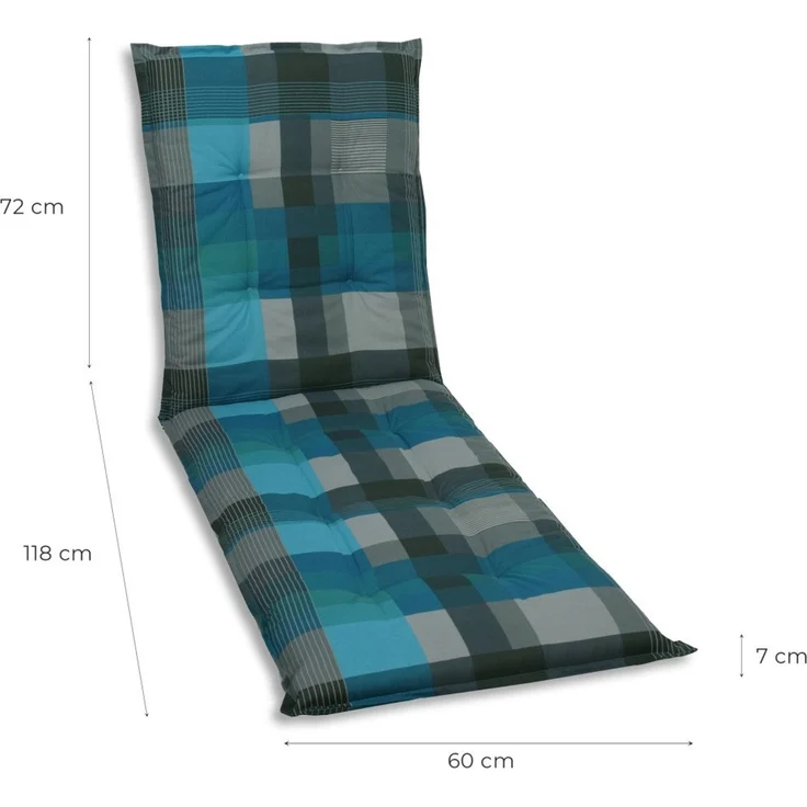 GO-DE Liegenauflage 190 x 60 x 7 cm blau Auflage Polster Kissen Rollliege – Bild 3