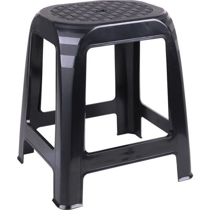 Urban Living Sitzhocker Kunststoff-Hocker Sitzhocker Küchenhocker Schwarz (1 St, in Rattanoptik), Größe: 41 x 36 x 46 cm