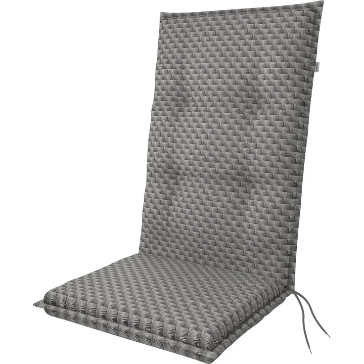 Doppler Sitzauflage "Living" High, grau rattan, für Hochlehner (119 x 48 x 6 cm)