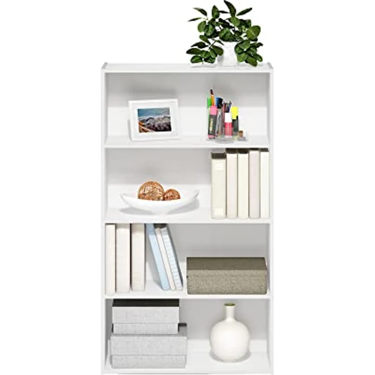 Furinno Pasir 4-stufiges offenes Regal, Weiß – Bild 6