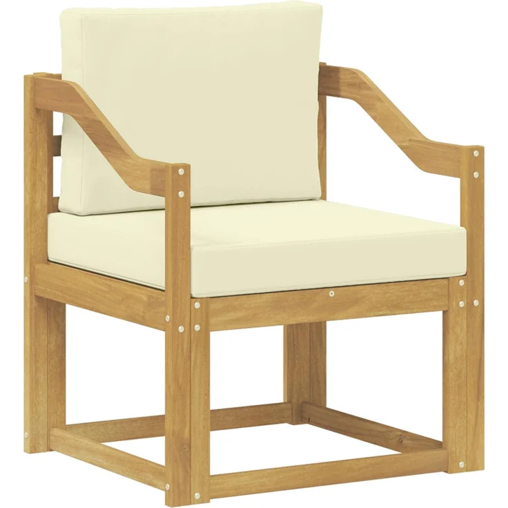 vidaXL 2 Stück Outdoor-Sofagarnitur Polyester Weiß und Creme 3438989 – Bild 2