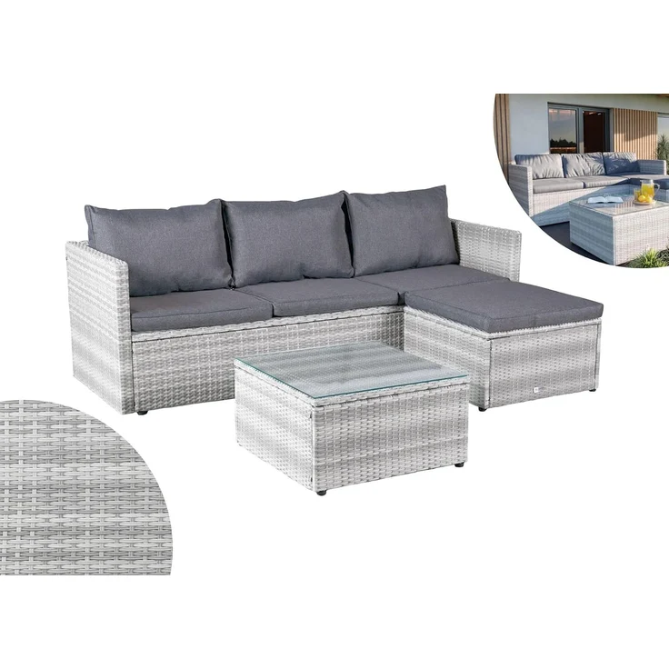 LC Garden Gartenlounge-Set Loungino Balkonmöbel für 3-4 Personen Lounge, (3-tlg) – Bild 1