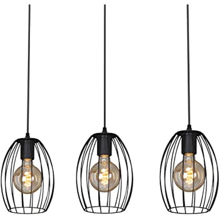 Briloner Hängelampe Waktu Vintage, 3-flammig, schwarz/holz – Bild 5