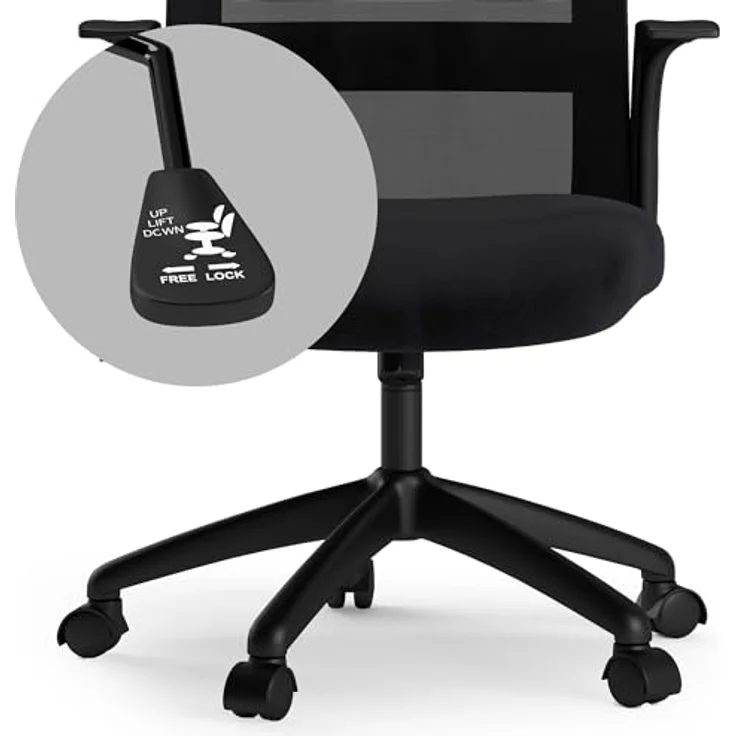 SENSE7 ergonomischer Bürostuhl Juno, Office Chair mit Wippfunktion, Armlehnen, Bürosessel mit atmungsaktiver Rückenlehne, Computerstuhl bis 130kg, Drehstuhl aus Mesh, Rückenschonend, schwarz – Bild 11