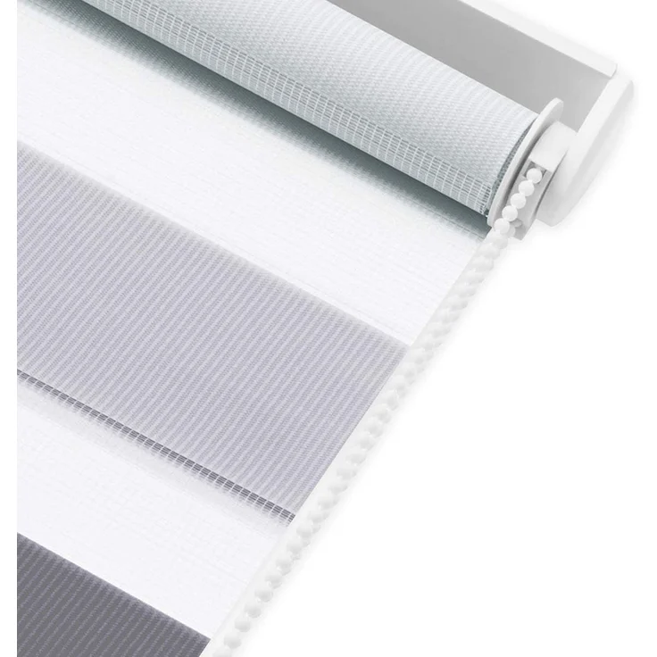 Deswell Doppelrollo Klemmfix ohne Bohren Weiß-Grau-Anthrazit B45 x H130 cm (Stoffbreite 41cm) Rollos für Fenster ohne Bohren für Fenster mit Lichtdurchlässig & Verdunkelnd/Höhe Stufenlos Verstellbar – Bild 9