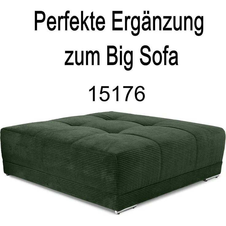 Big-Sofa XXL 306 cm Federkernpolsterung Lounge Couch mit Bezug Cordstoff in Grün – Bild 6