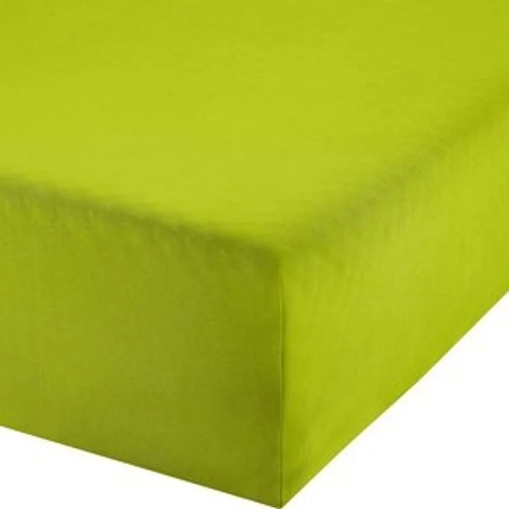 Erwin Müller 'Freising' Spannbettlaken, Gummizug: Rundumgummi, 1 Stück, Elasthan-Jersey-Stretch Uni, Apfelgrün, Boxspringbett - 120x200 cm - 130x220 cm – Bild 6
