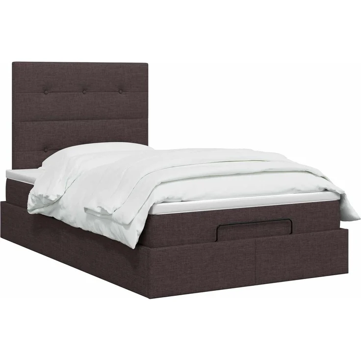 vidaXL Ottoman Bett mit Matratze Dunkelbraun 120x190 cm Stoff 3457476 – Bild 3