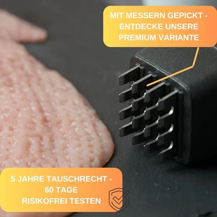 Thiru Fleischklopfer Fleischhammer Schnitzel, Kotelett - Hammer-Kopf mit Zwei Schlagflächen – Bild 6