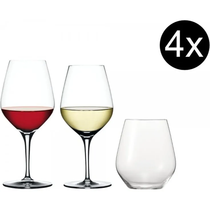 Spiegelau 12er Set Rotwein, Weißwein, Universal 440/01/02 Authentis