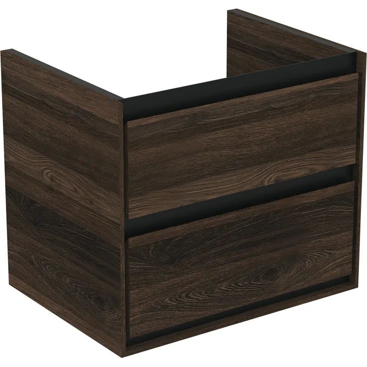 Ideal Standard Waschbeckenunterschrank Connect Air, Nussbaum, 60 cm, mit grifflosem Design und Softclose-Funktion