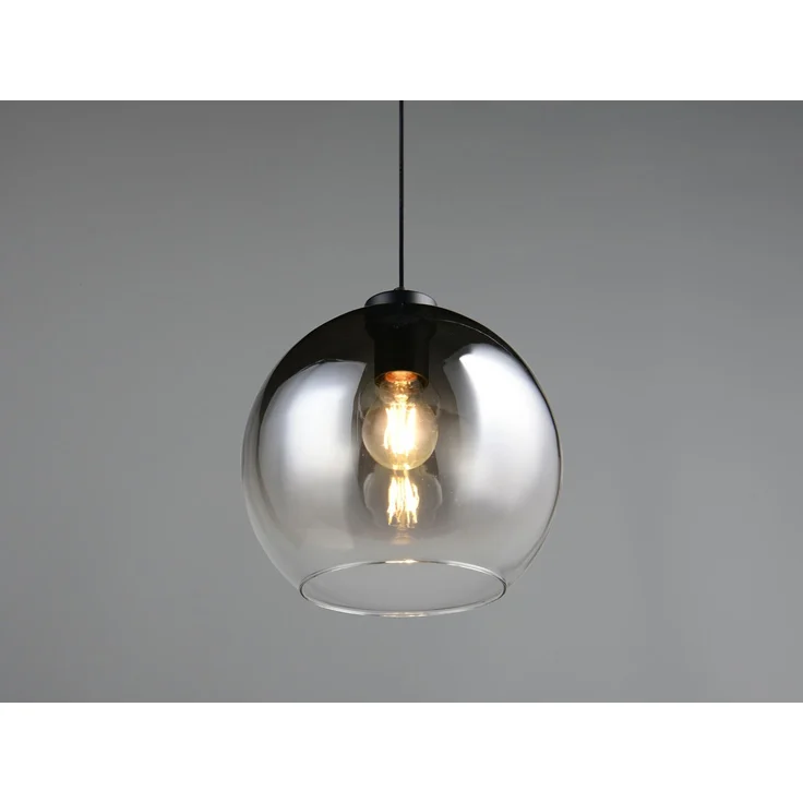LED Pendelleuchte höhenverstellbar 1-flammig mit Rauchglas Kugel, Ø 25cm – Bild 7
