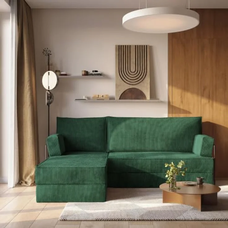 Masseno Ecksofa NOTIA, modulares Boneless Sofa mit Schlaffunktion und Bezug aus Tkanina sztruksowa in POSO 14 – Bild 5