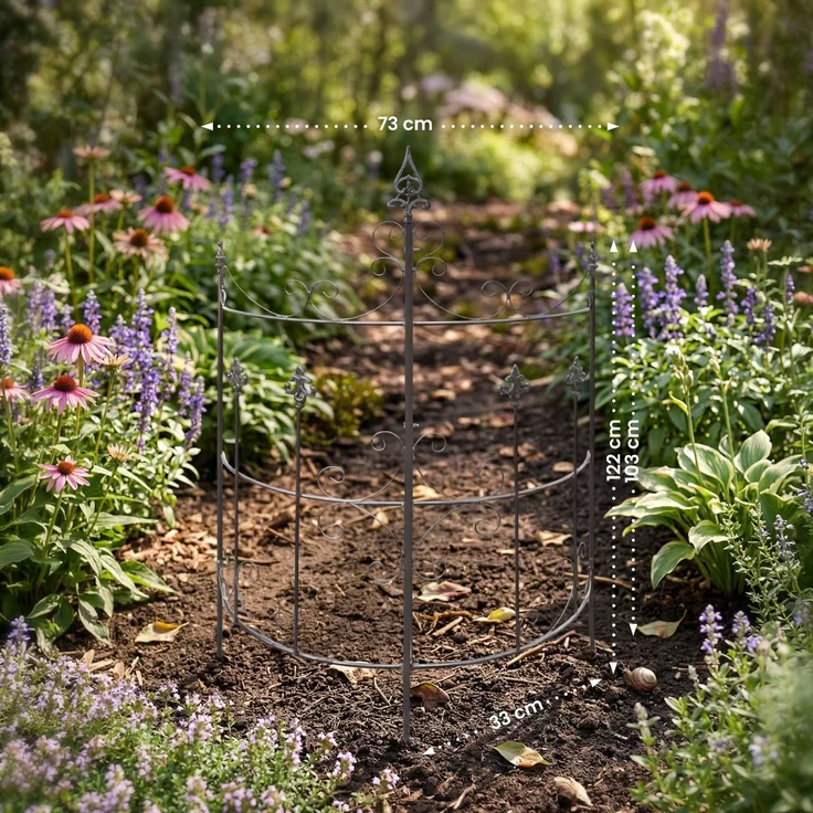 CLP Rankgitter Metall 2er Set Klivia, dekorative Rankhilfe mit Zierspitzen,anthrazit – Bild 3