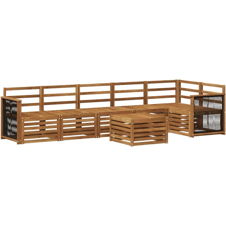 vidaXL Outdoor-Sofagarnitur 7 stk. 6-Sitzer Natur Massivholz Akazie 3384440 – Bild 2