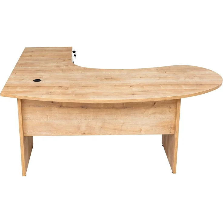 Winkelschreibtisch "Gela", Holzfuß, Saphir Eiche Dekor, 180 x120 x74 cm, inkl. Beistellcontainer, rechts gewinkelt – Bild 10