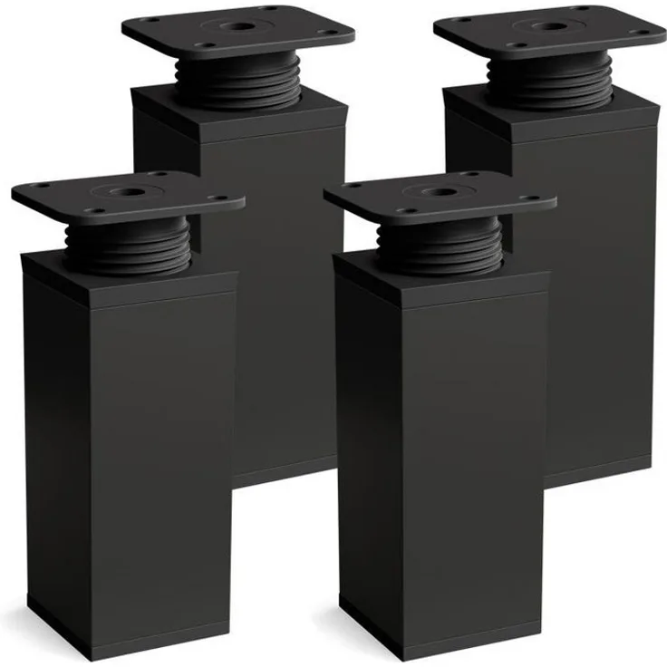 sossai® Möbelfuß Design-Möbelfüße, 4er & 8er Set, höhenverstellbar MFV1, Farbe: Schwar, (4-St), Farbe: Schwarzmatt