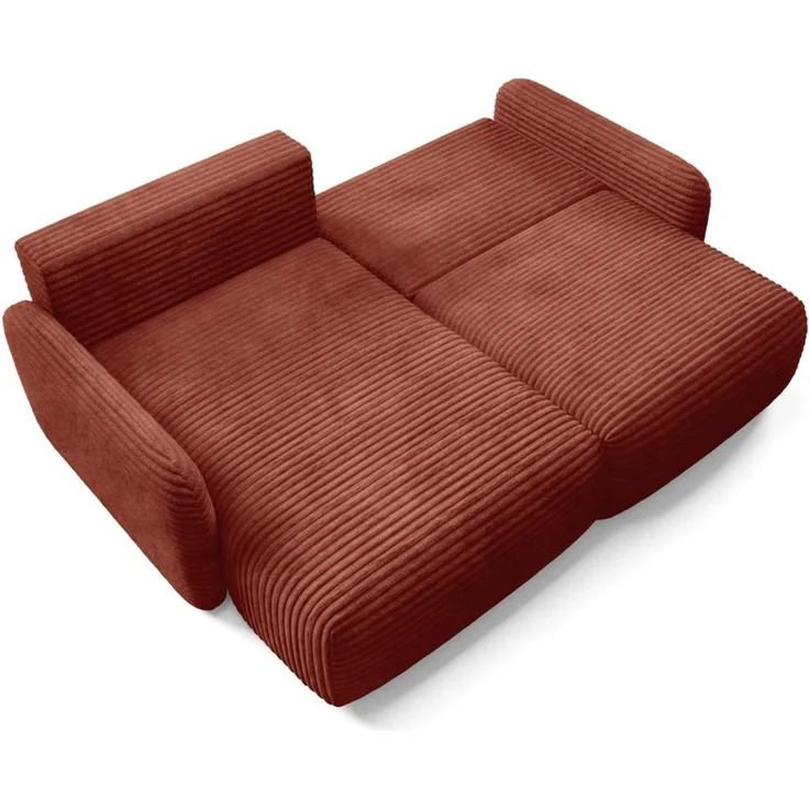 Ecksofa Schlafsofa Sofa SIMONE in Stoff Ambience Rostbraun Ottomane Links – Bild 5