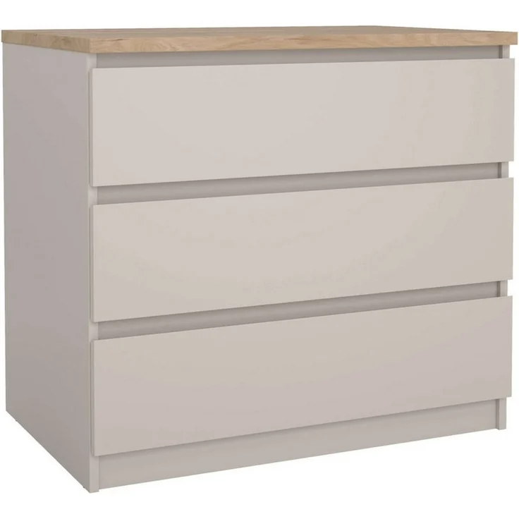 Home affaire Kommode Naia - 3 Schubladen mit griffloser Front, Made in Denmark (Breite: 77 cm, mehrere Farben), Viel Stauraum, zeitloses & skandinavisches Design, Metallgleiter – Bild 2