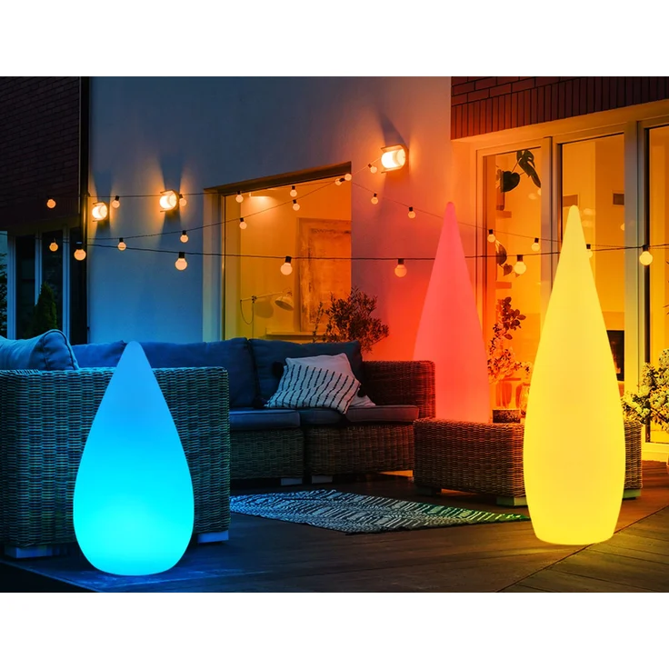 RGB LED Stehleuchte, Tropfen Design, Fernbedienung, H 120 cm – Bild 8