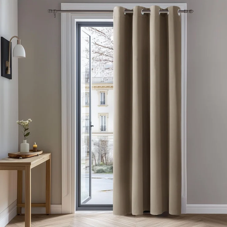 Deconovo Blickdichter Verdunkelungsvorhang UV-Schutz Thermovorhang Taupe | 1 Stück, H180 x B140 cm, Verdunkelungsgardinen, Thermovorhang, Hitzeschutz, Sichtschutz für Wohnzimmer und Schlafzimmer