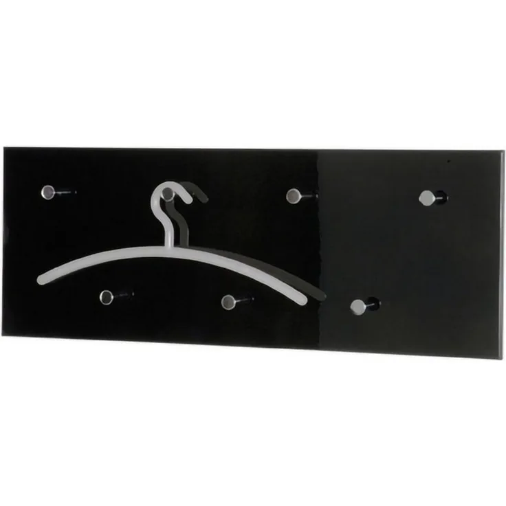 HAKU Möbel Wandgarderobe - schwarz-chrom - H. 30cm x B. 80cm - HAKU-42590