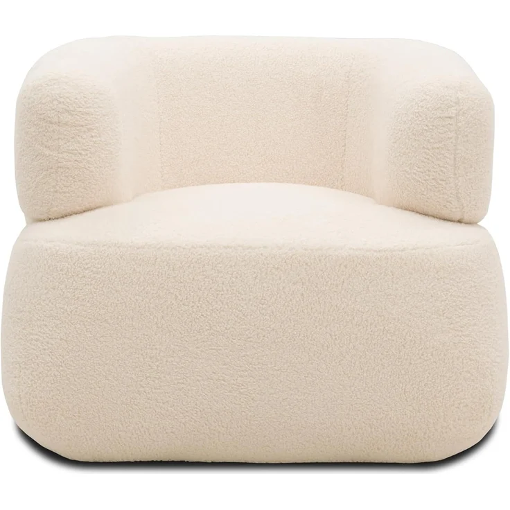 DOMO. collection Sessel 800012, Polstersessel, organische Form, gepolsterte Rückenlehne, Rücken in Oberstoff, Armsessel, Cocktailsessel, Loungesessel, 90 x 86 x 71 (BxTxH), creme – Bild 3