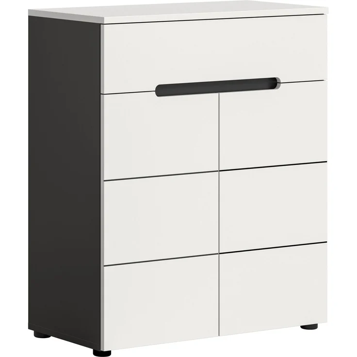 Schuhkommode (B/H/T: 80x94x37 cm) in weiß Nachbildung – Bild 1