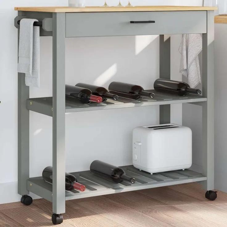 vidaXL Küchenwagen MONZA 84x40x88,5 cm Massivholz Kiefer 376101
