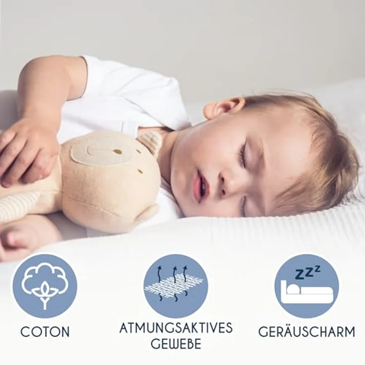 Matratzenschoner 60x120 Wasserdicht Dreamzie - Oeko-TEX und Made in EU - Atmungsaktive Anti-Allergie und Anti Milben - Inkontinenz Spannbettlaken Baby – Bild 5