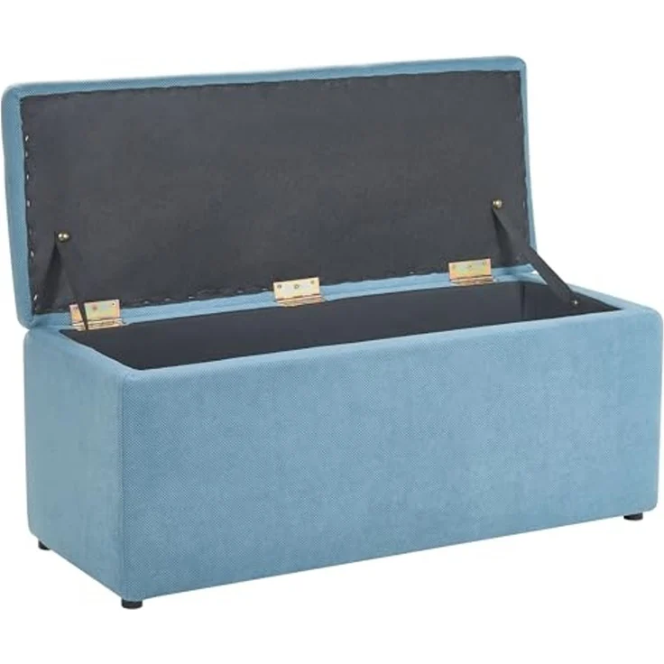 Ottomane mit Stauraum OREM Stoff 100 cm 40 cm Blau – Bild 4