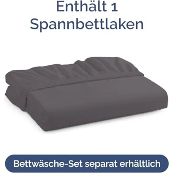 Spannbettlaken 200x200 Dunkelgrau 40 cm Steghöhe - Luxuriöses Spannbetttuch für Einzelbett - Passt auf Matratzen bis zu 40 cm Höhe - Weiches, knitterfreies und atmungsaktives Bettlaken - Einzelpackung – Bild 4