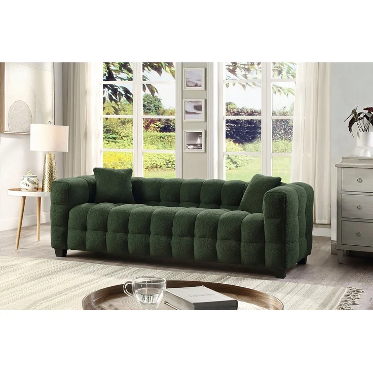 ATLANTIC home collection 3-Sitzer Stella, inkl. 2 Zierkissen und mit modernem Teddy Stoff – Bild 1