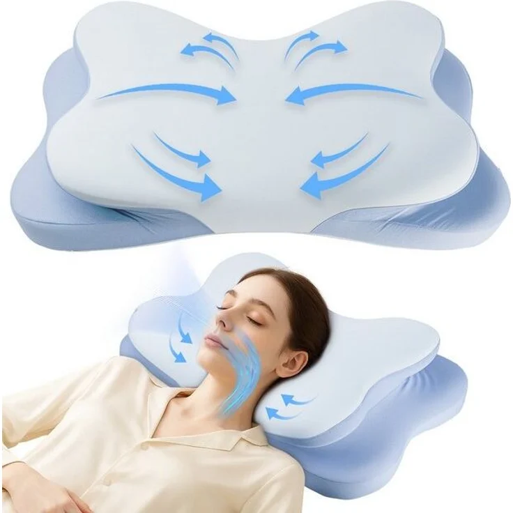 Esun Kopfkissen Nackenkissen Memory Foam Kissen, Ergonomisches Nackenschmerzen Pillow, Füllung: Kissenbezug besteht aus 18% Elasthan und 82% Nylon, Seitenschlafer, Bauchschlafer, Rückenschlafer, Kissen vom OEKO-TEX® und CertiPUR Getestet, für Seiten Rü... – Bild 4