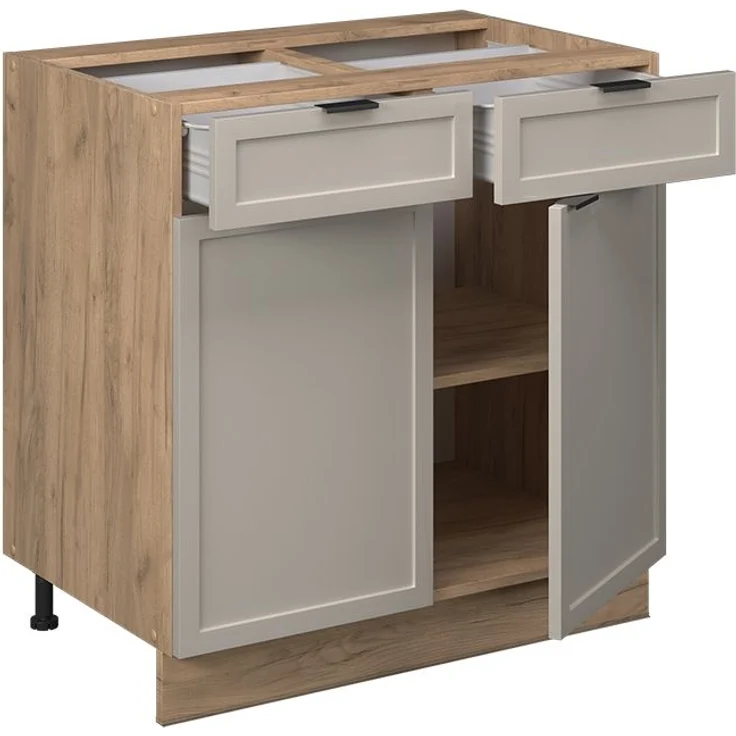 Küchenunterschrank Fame-Line GrauBeige 80 cm , AP Anthrazit Vicco – Bild 4