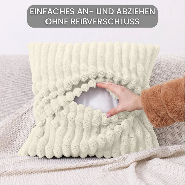 Amilian Dekokissen 2er Set - Zierkissen mit Füllung, Sofakissen, Couchkissen, (2 Stück), 40x40 cm, Dekokissen mit Füllung und Bezug, Wohnkissen – Bild 2