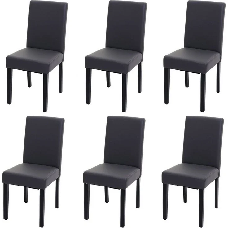MCW Esszimmerstuhl Littau-6 (Set, 6 St), 6er-Set, Hohe Rückenlehne, Rutschfest durch Kunststoff-Bodenschoner