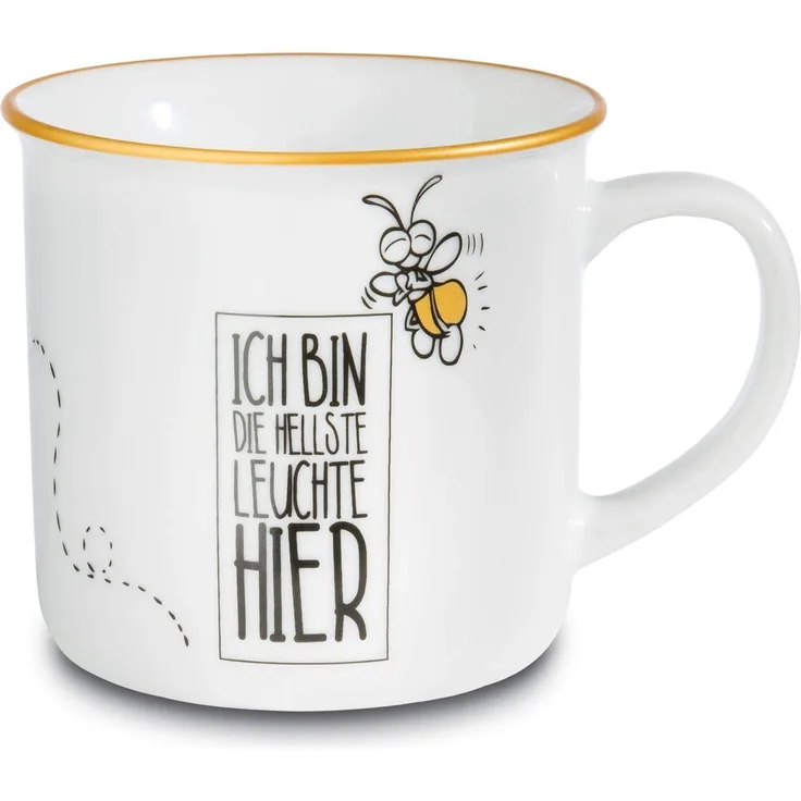 NICI Tasse Ich bin die hellste Leuchte hier, Kaffeetasse, Becher, Porzellan, Bunt, 45031